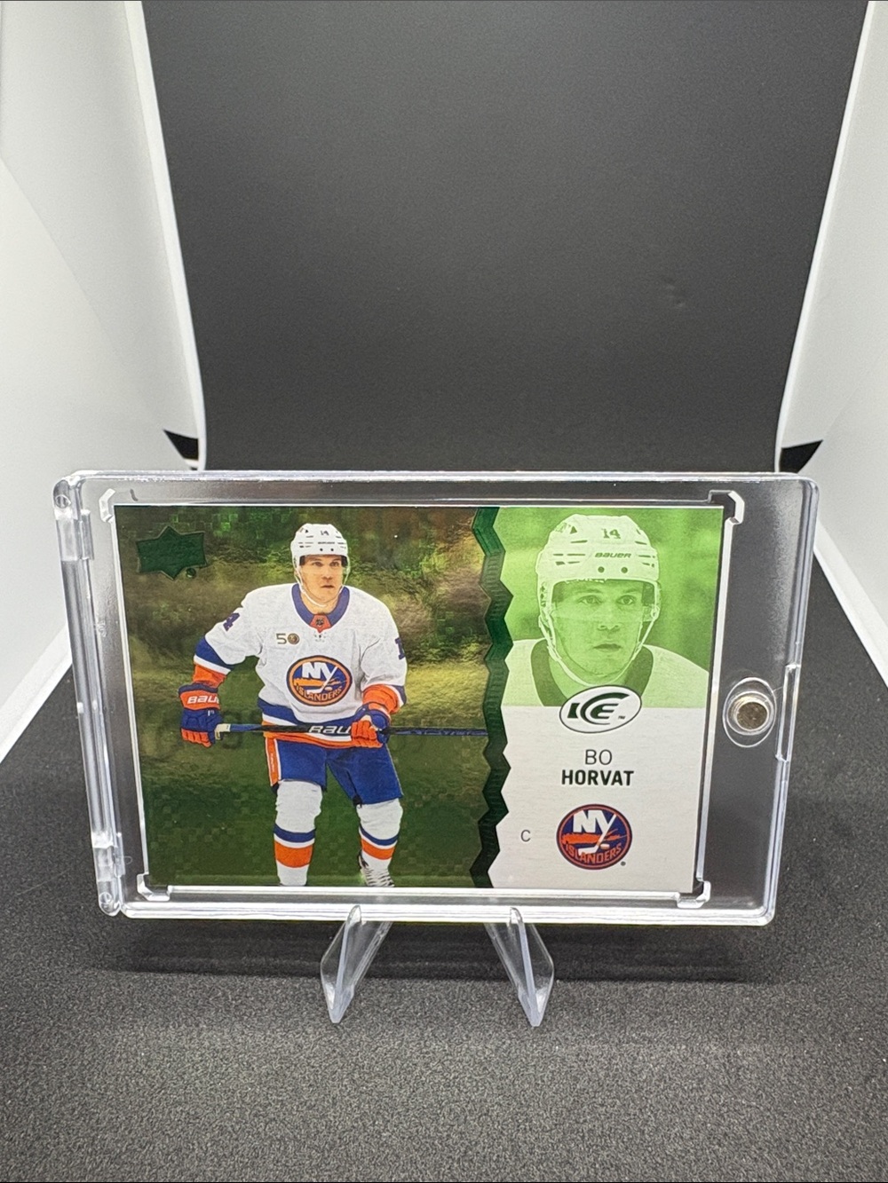 Upper Deck Ice Bo Horvat Hockey Card Green Holo